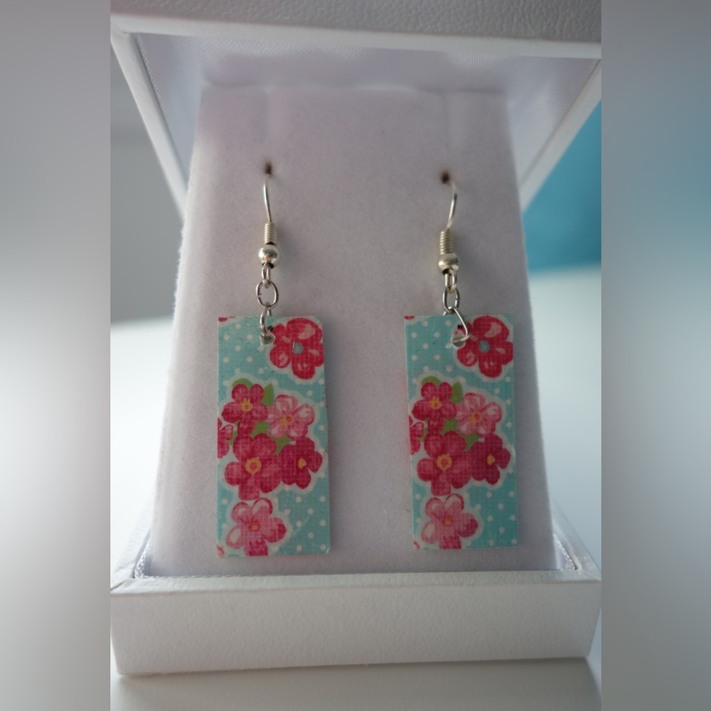 Handcrafted Floral Washi Tape Earrings